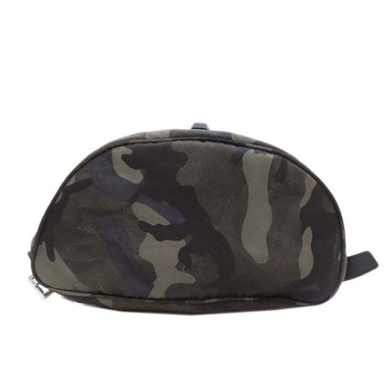 PRADA Backpack Nylon green logoMetal camouflage pattern Women Used Authentic
