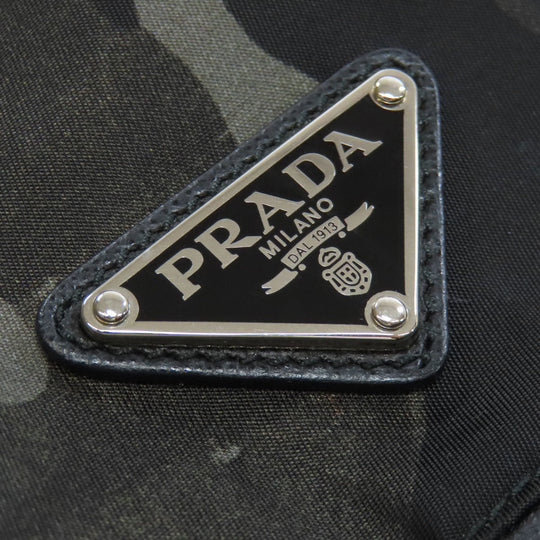 PRADA Backpack Nylon green logoMetal camouflage pattern Women Used Authentic