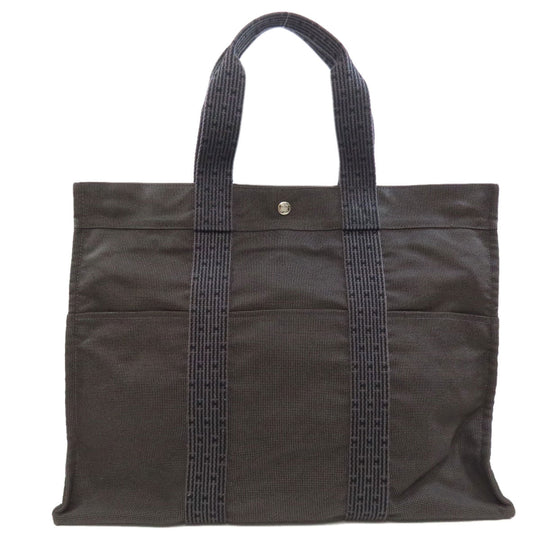 HERMES Tote Bag canvas gray Her LineGM Women Used Authentic