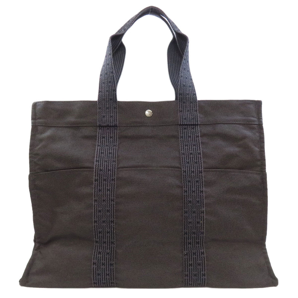 HERMES Tote Bag canvas gray Her LineGM Women Used Authentic