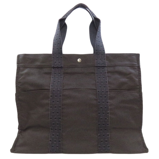 HERMES Tote Bag canvas gray Her LineGM Women Used Authentic