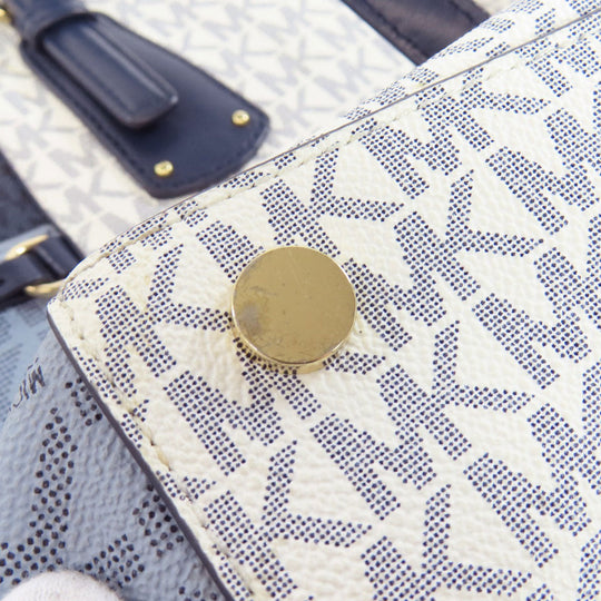 MICHAEL KORS Tote Bag PVC white MK signature