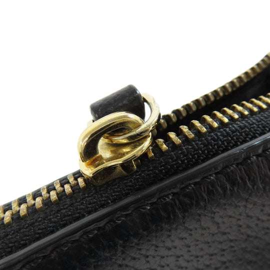 Kate Spade Shoulder Bag leather black logo Long Shoulder Women Used Authentic