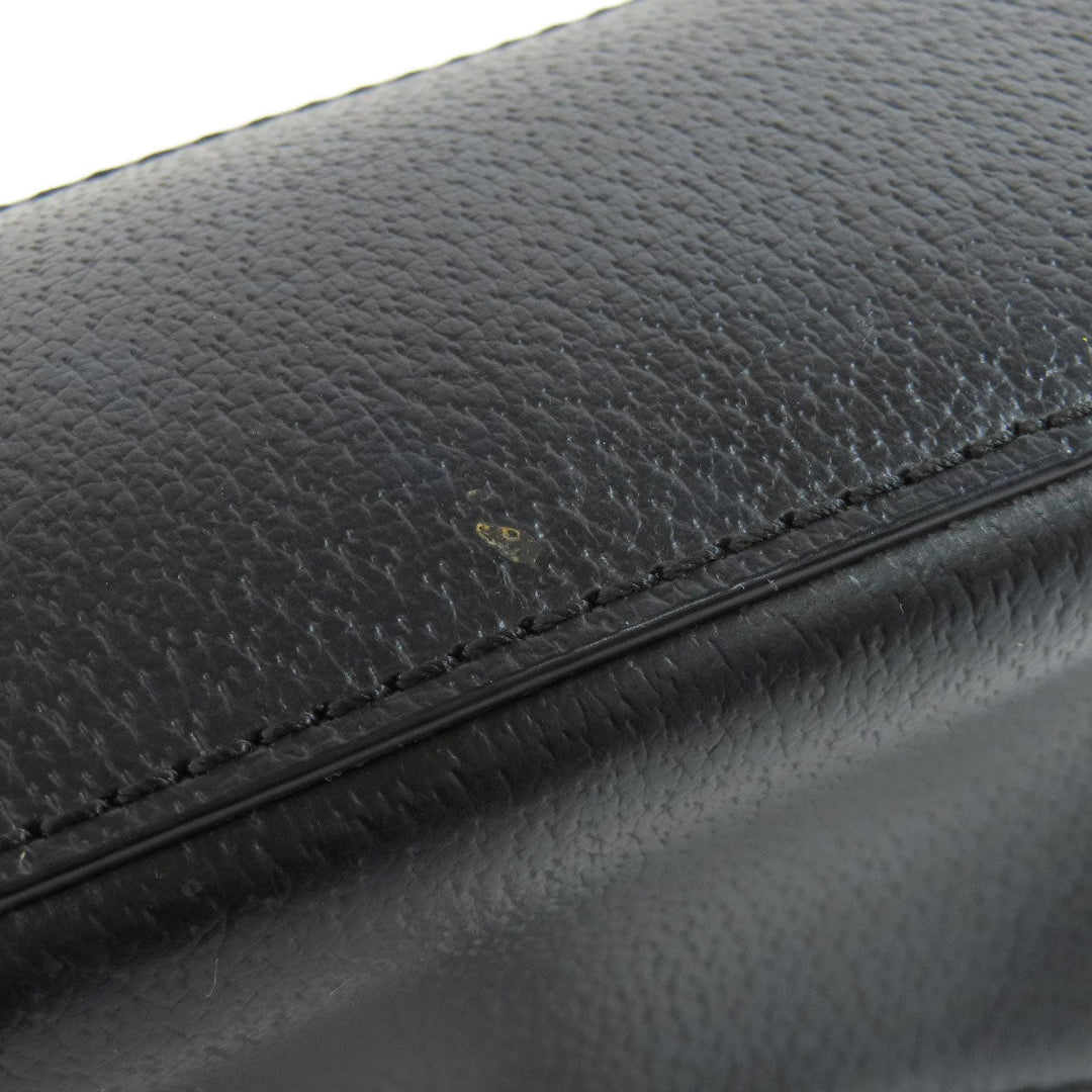 Kate Spade Shoulder Bag leather black logo Long Shoulder Women Used Authentic