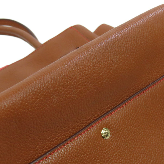 COACH Tote Bag 35838 leather Brown turn lock tie Women Used Authentic