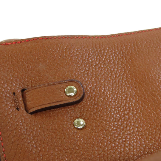 COACH Tote Bag 35838 leather Brown turn lock tie Women Used Authentic