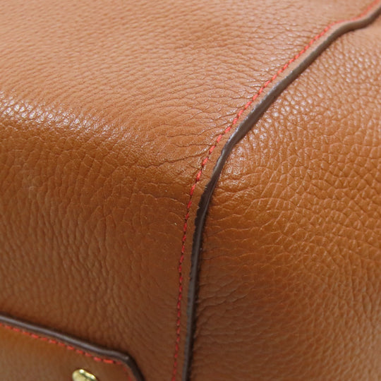 COACH Tote Bag 35838 leather Brown turn lock tie Women Used Authentic