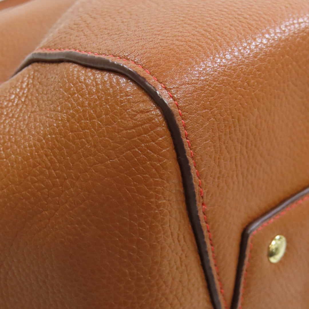 COACH Tote Bag 35838 leather Brown turn lock tie Women Used Authentic