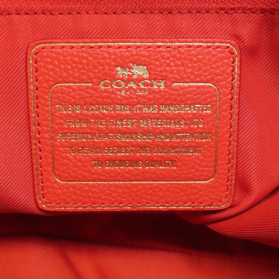 COACH Tote Bag 35838 leather Brown turn lock tie Women Used Authentic