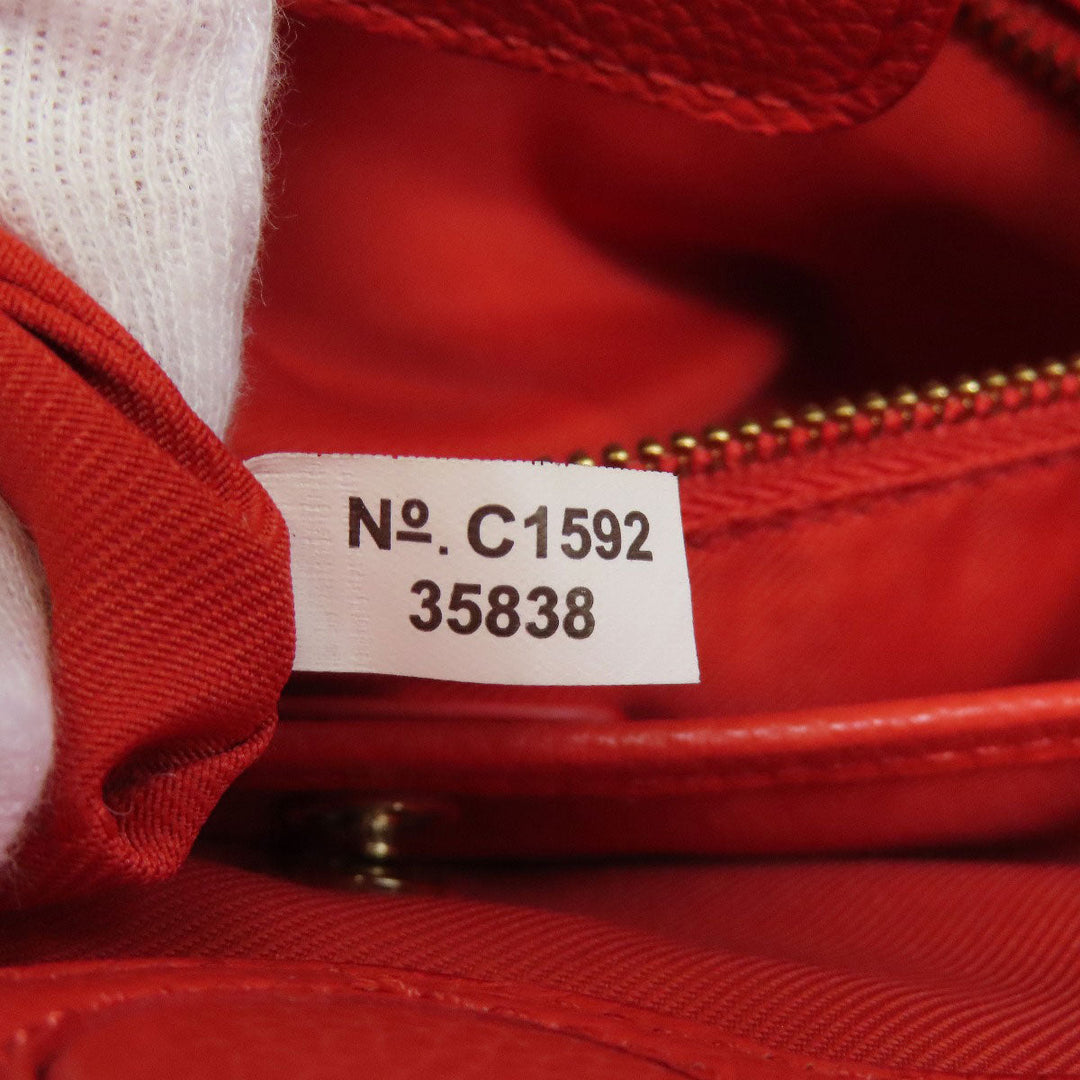 COACH Tote Bag 35838 leather Brown turn lock tie Women Used Authentic