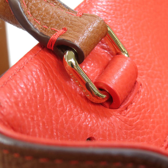 COACH Tote Bag 35838 leather Brown turn lock tie Women Used Authentic