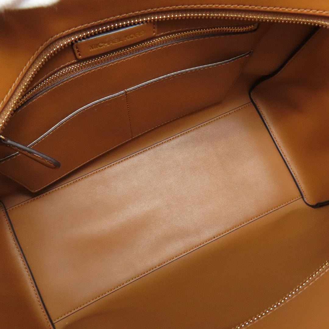 MICHAEL KORS Tote Bag PVC Brown MK signature Women Used Authentic
