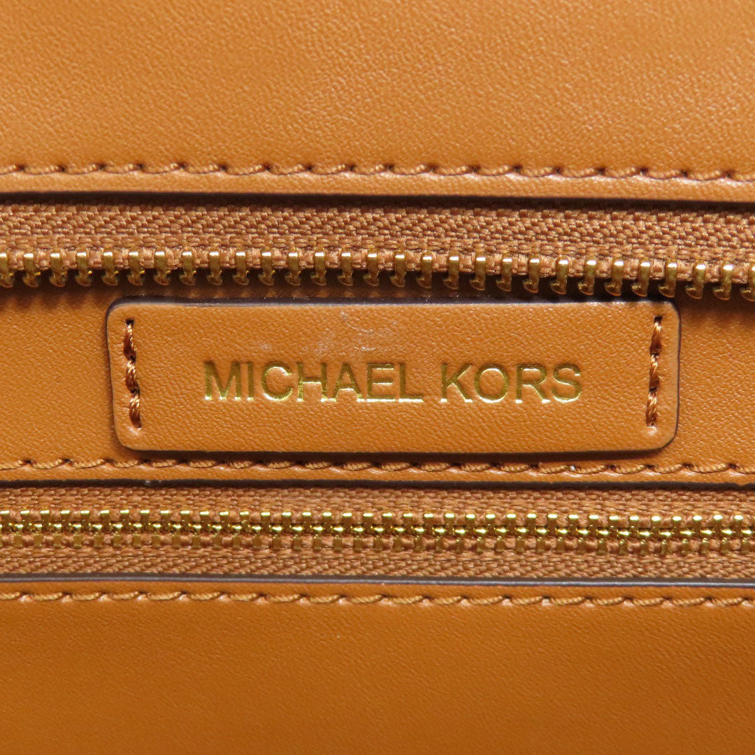 MICHAEL KORS Tote Bag PVC Brown MK signature Women Used Authentic