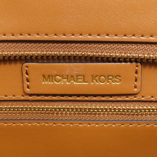 MICHAEL KORS Tote Bag PVC Brown MK signature Women Used Authentic