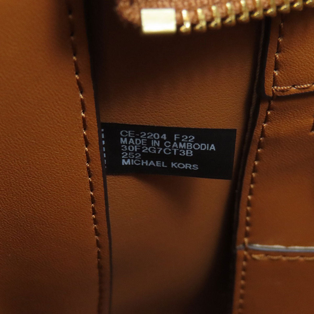 MICHAEL KORS Tote Bag PVC Brown MK signature Women Used Authentic