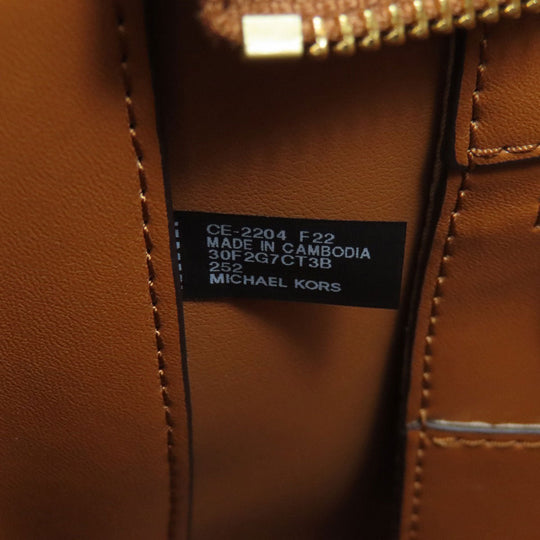 MICHAEL KORS Tote Bag PVC Brown MK signature Women Used Authentic