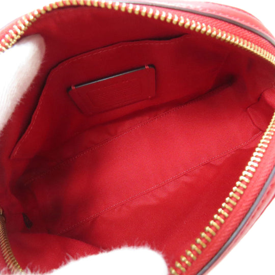 COACH Shoulder Bag 91015 PVC Brown Signature Heart Women Used Authentic