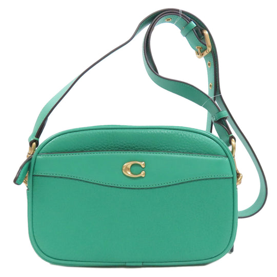 COACH Shoulder Bag CC386 leather green Camera bag Women Used Authentic