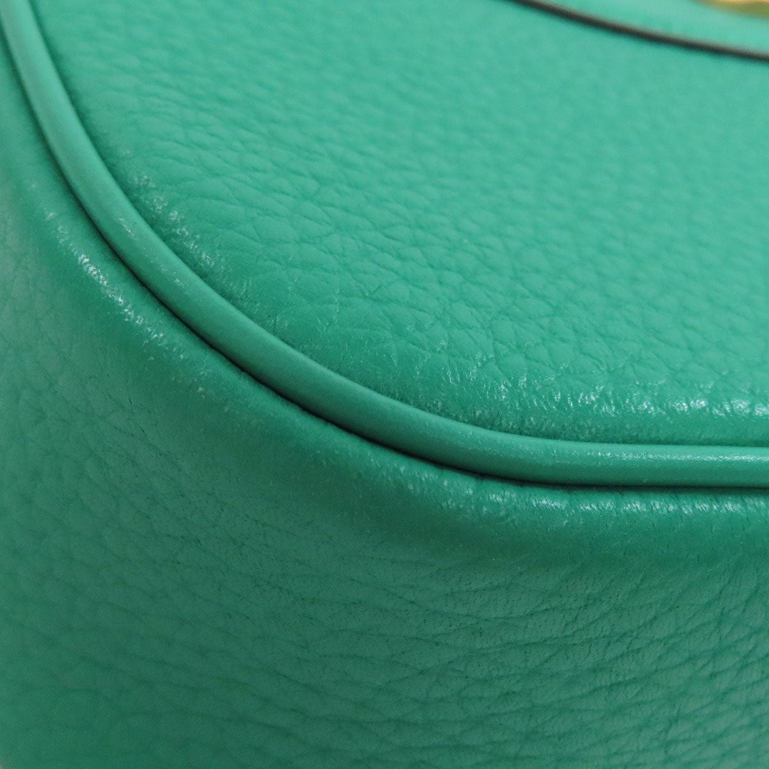 COACH Shoulder Bag CC386 leather green Camera bag Women Used Authentic