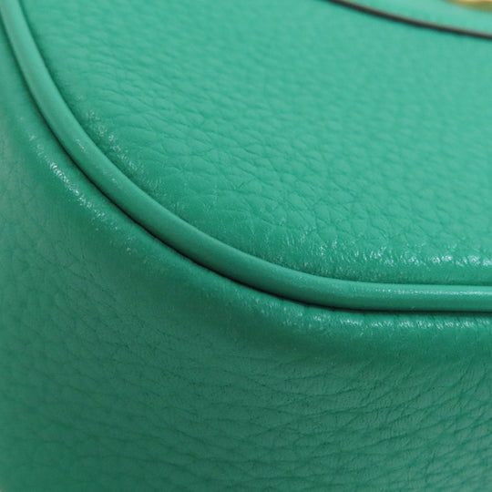 COACH Shoulder Bag CC386 leather green Camera bag Women Used Authentic