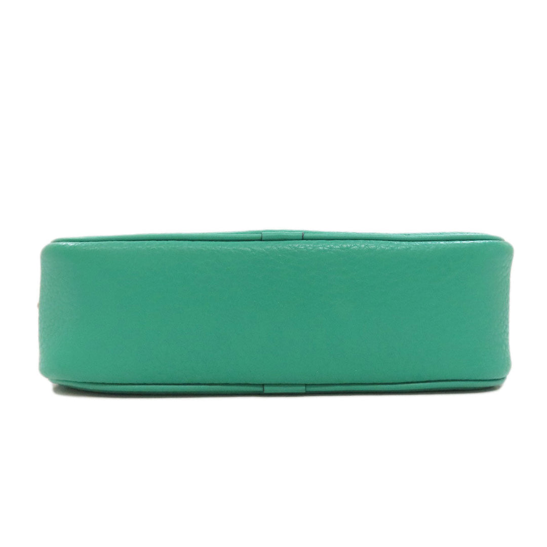 COACH Shoulder Bag CC386 leather green Camera bag Women Used Authentic