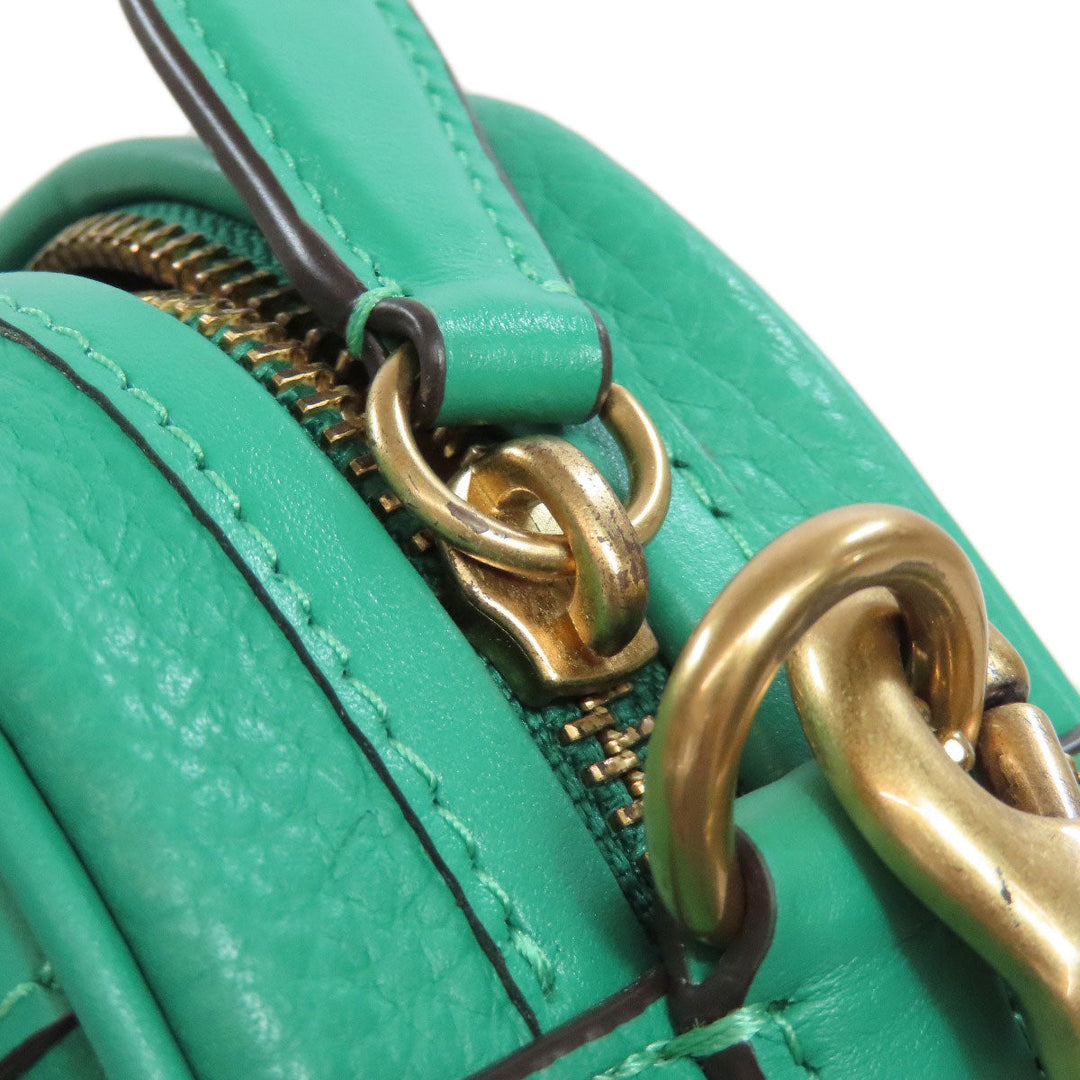 COACH Shoulder Bag CC386 leather green Camera bag Women Used Authentic