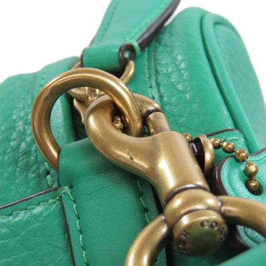 COACH Shoulder Bag CC386 leather green Camera bag Women Used Authentic