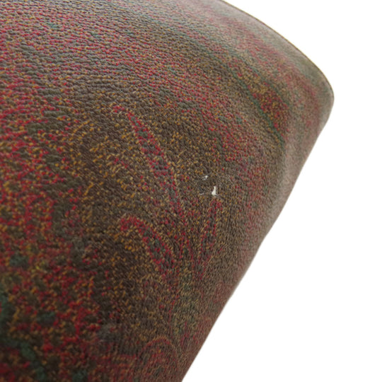 ETRO Handbag PVC Brown Paisley Pattern Women Used Authentic