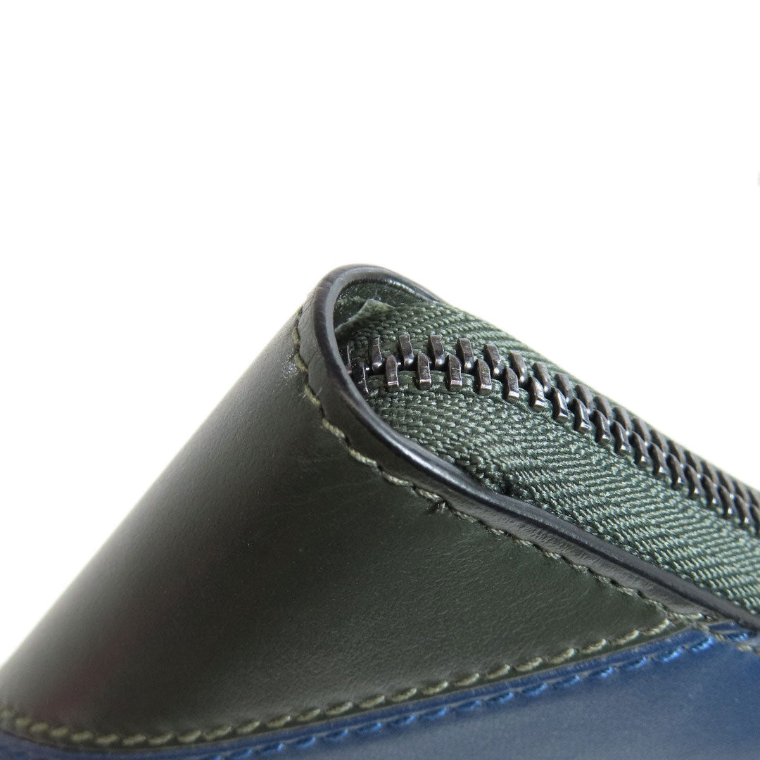 JIMMY CHOO Long Wallet Purse leather green logo mens(Unisex) Used Authentic