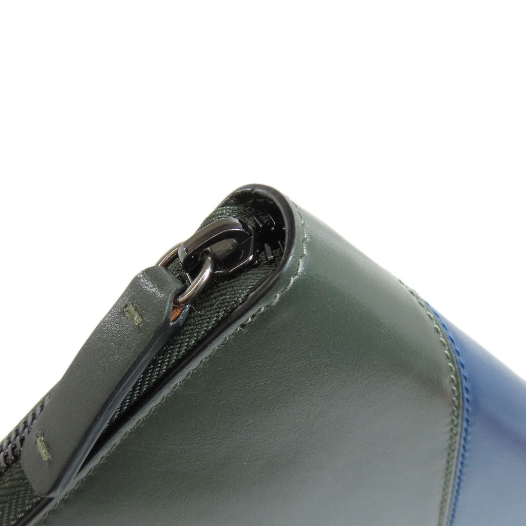JIMMY CHOO Long Wallet Purse leather green logo mens(Unisex) Used Authentic
