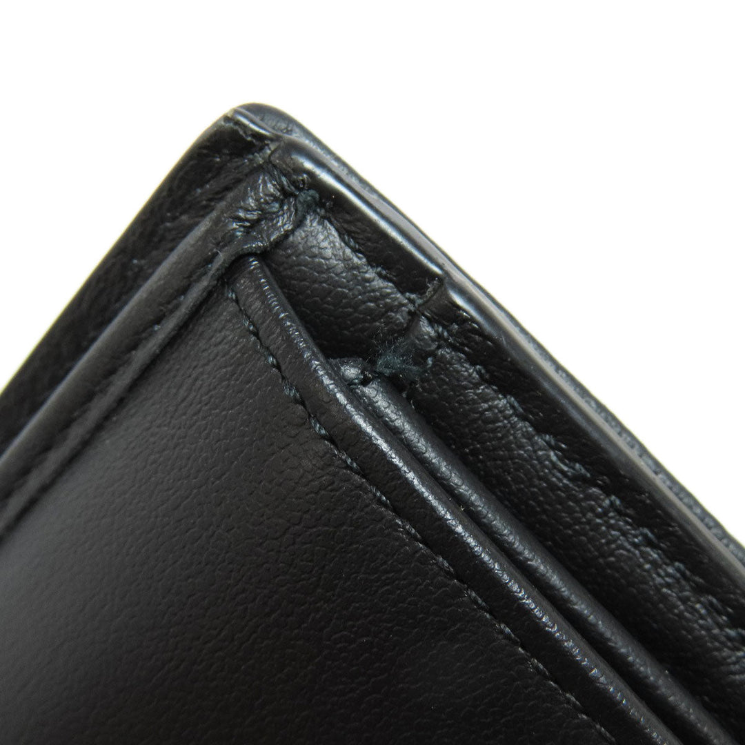 Christian Dior Bifold Wallet leather black Trotter Pattern