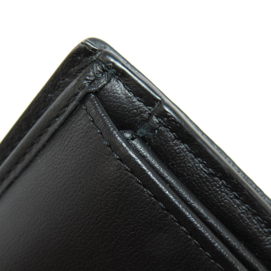 Christian Dior Bifold Wallet leather black Trotter Pattern