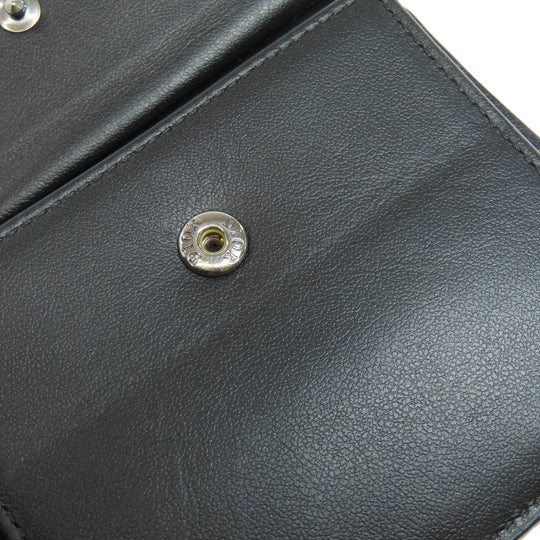 Christian Dior Bifold Wallet leather black Trotter Pattern