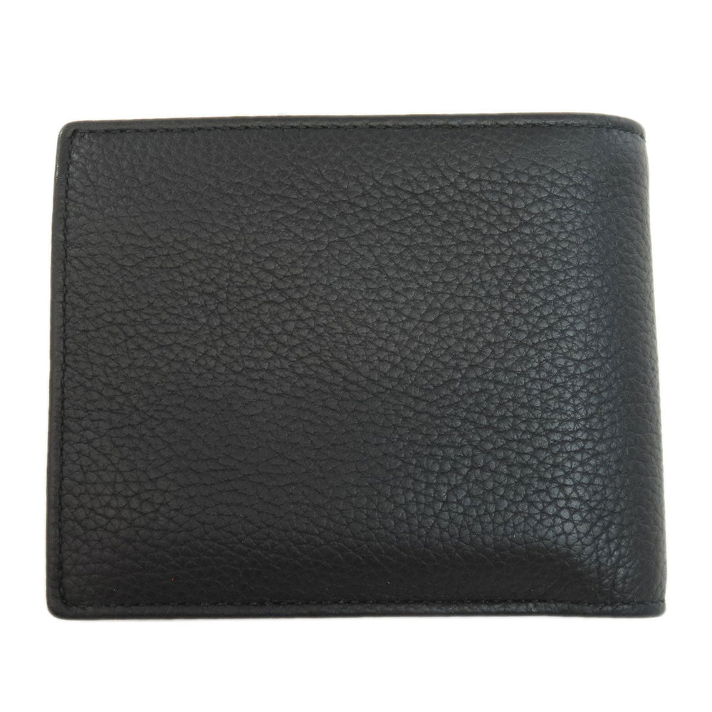 Christian Dior Bifold Wallet leather black Trotter Pattern