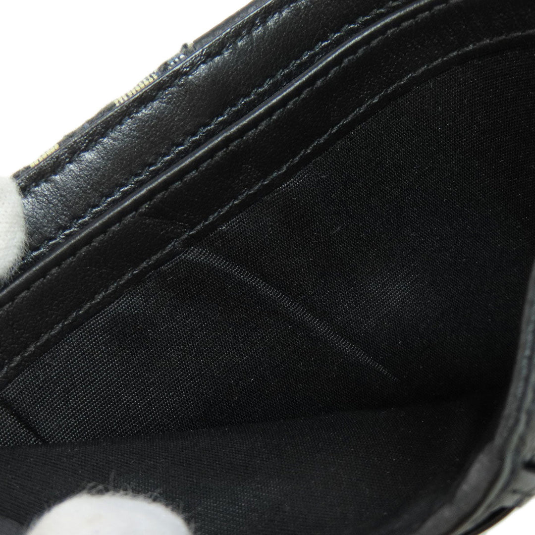 Christian Dior Bifold Wallet leather black Trotter Pattern