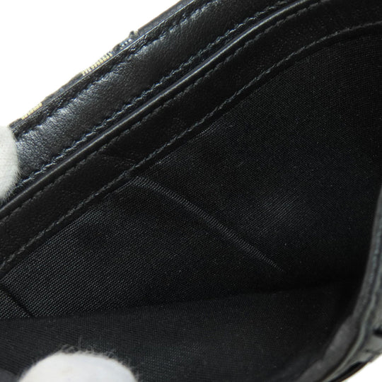 Christian Dior Bifold Wallet leather black Trotter Pattern