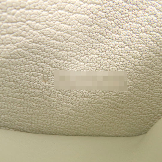 HERMES Card Case leather white Bearn Gold Metal Women Used Authentic