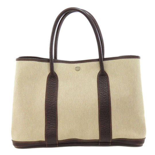 HERMES Tote Bag Tower ash beige Garden Party PM SilverMetal