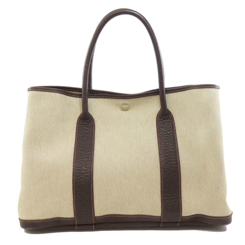HERMES Tote Bag Tower ash beige Garden Party PM SilverMetal