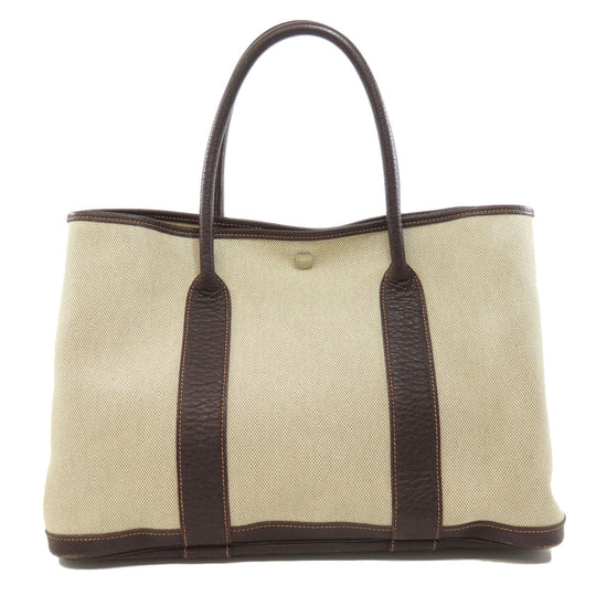 HERMES Tote Bag Tower ash beige Garden Party PM SilverMetal