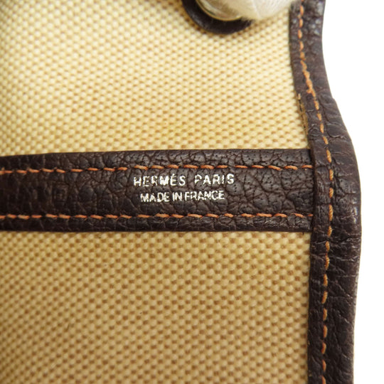 HERMES Tote Bag Tower ash beige Garden Party PM SilverMetal