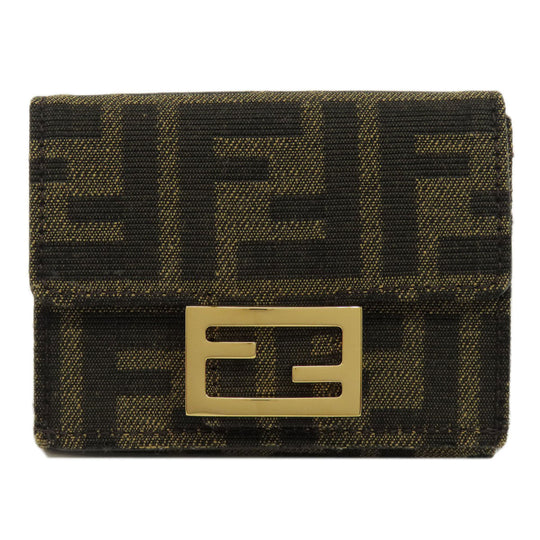 FENDI Bifold Wallet canvas Brown Zucca Pattern