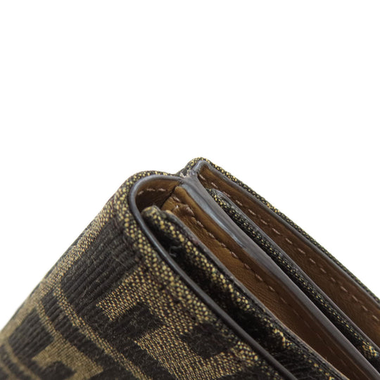 FENDI Bifold Wallet canvas Brown Zucca Pattern