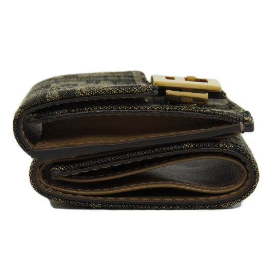 FENDI Bifold Wallet canvas Brown Zucca Pattern