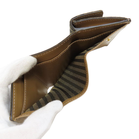 FENDI Bifold Wallet canvas Brown Zucca Pattern