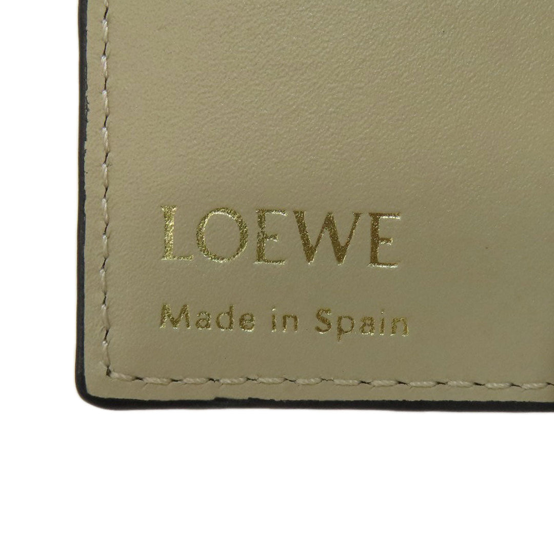 LOEWE Key case Key holder  leather beige Repeat AnagramPattern Women Used Authentic