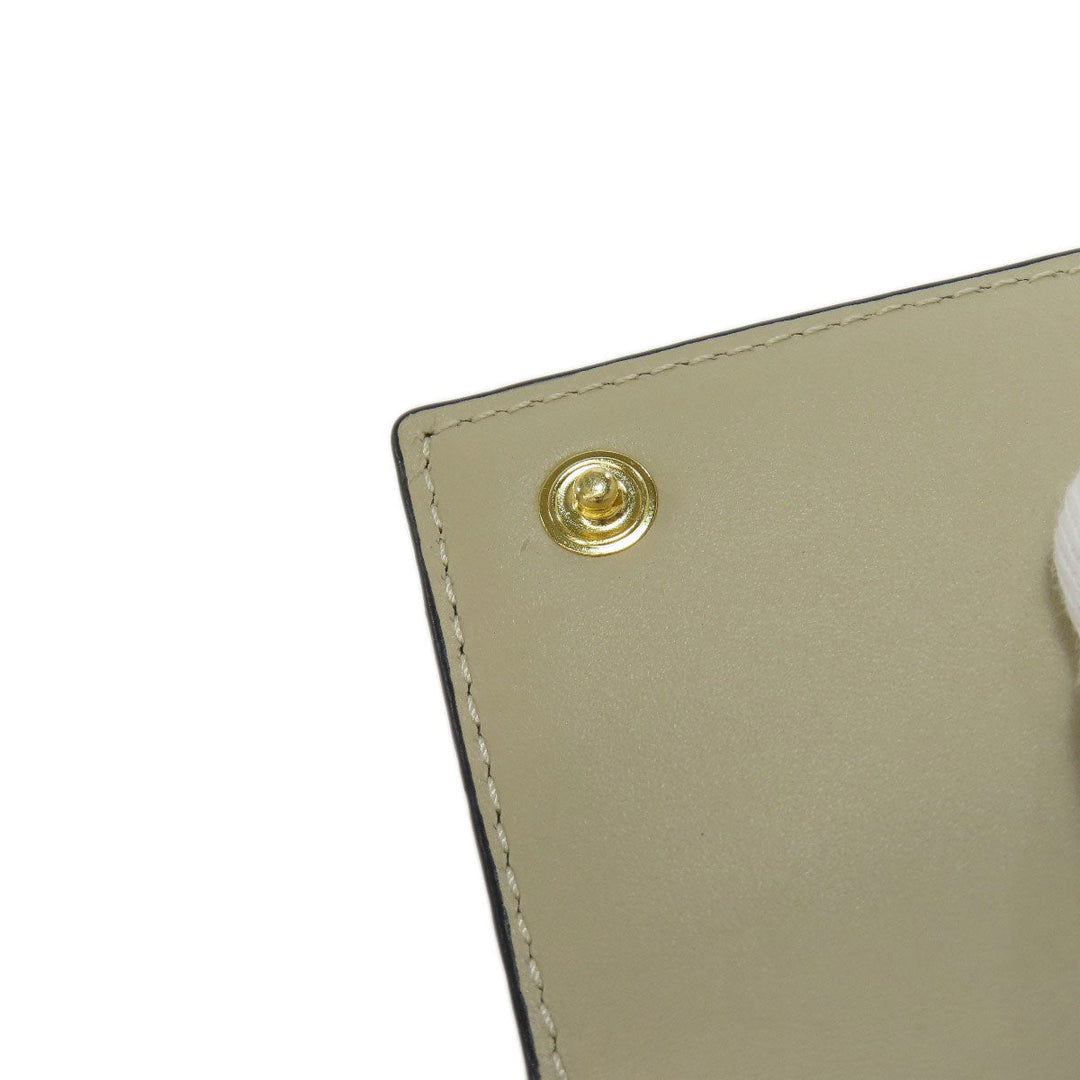 LOEWE Key case Key holder  leather beige Repeat AnagramPattern Women Used Authentic