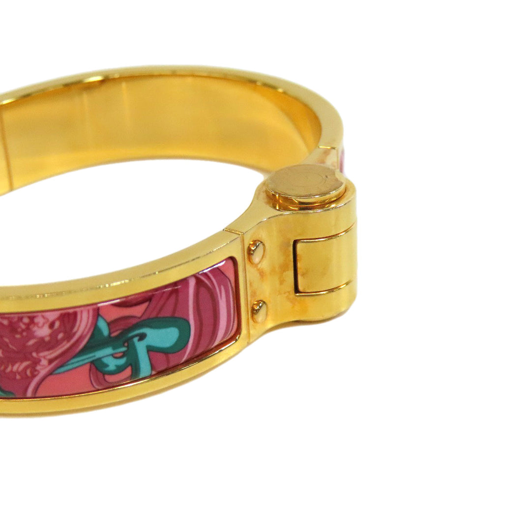 HERMES bracelet metallic gold Chaniere PM Women Used Authentic