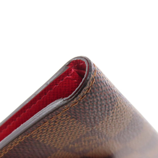 LOUIS VUITTON Bifold Wallet N41659 Damier canvas Brown Portefeuille Victorine Women Used Authentic