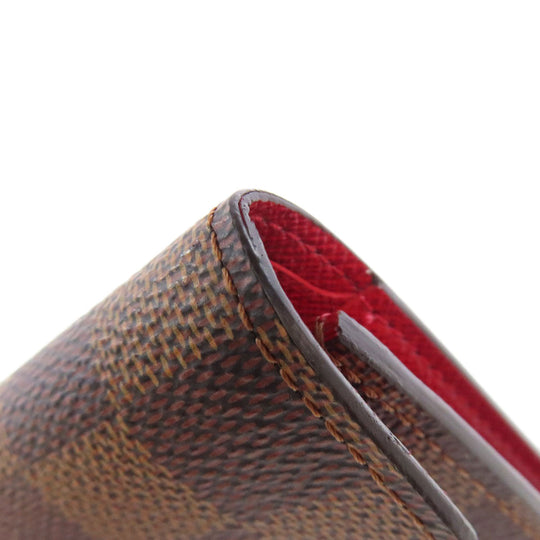 LOUIS VUITTON Bifold Wallet N41659 Damier canvas Brown Portefeuille Victorine Women Used Authentic